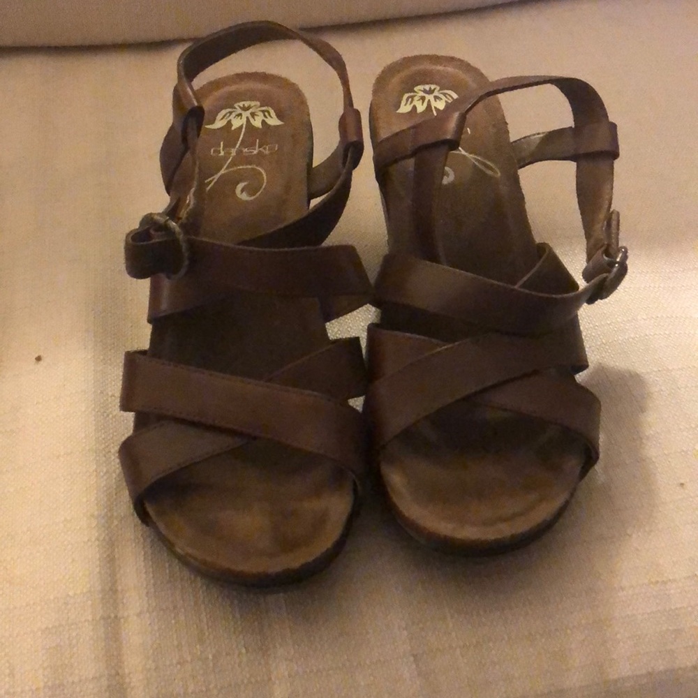 Dansko wedges in brown